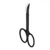 Scissors 1pcs Stainless Steel Makeup Scissors Black Portable Nose Hair Eyebrow Eyelashes Trimmer Trimming Tweezer Beauty view 3