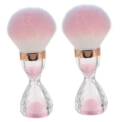 DECORNIJIA 2pcs Fluffy Nail Dust Brush for Acrylic Nails Head Makeup Cleaner Tool for Quick Cleaning of Brushes and Sponges for Easy Use