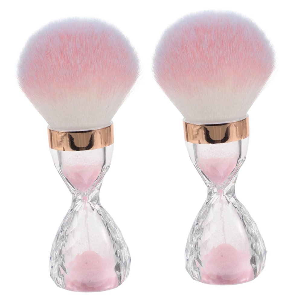 DECORNIJIA 2pcs Fluffy Nail Dust Brush for Acrylic Nails Head Makeup Cleaner Tool for Quick Cleaning of Brushes and Sponges for Easy Use