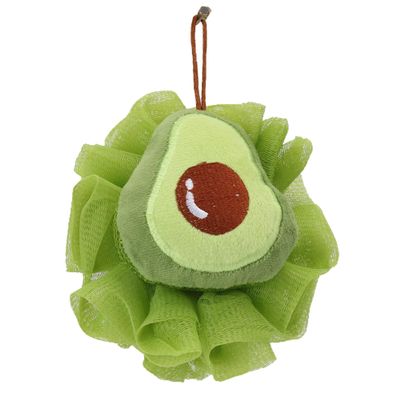 1 Pack of Children's Bath Loofah Sponge, Cute Avocado Shaped Sponge for Children, Toddlers, Adults, Shower Exfoliating Body Scrub Mesh Sponges, Suitable for Both Men and Women