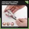 Slanted Curved Blade Ingrown Toenail Clippers for Thick Toenails, Angled Toe Nail Fingernail Cutter Trimmer for Seniors and Men - Black (Pear Silver) view 2