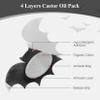 30Pcs Castor Oil Pack for Belly Button Set, Black Bat Shape Self-Adhesive Patches with 4oz Organic in Glass Bottle, Breathable Cotton Pads for Wellness view 4