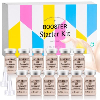 BB Facial Glow Foundation Serum Starter Kit Combined With Niacinamide and Peptides to Even Skin Tone Hydration Anti-Ageing Foundation Set, 12 Vials #1 Color