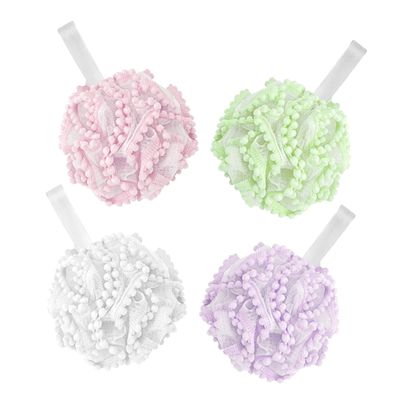 ERINGOGO 4pcs Colored Bathing Balls Soft Mesh Shower Scrubbers for Body Wash Gentle Exfoliating Bath Balls for Back Cleaning and Rich Foaming Experience