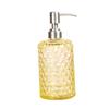 ASAKKURA Pineapple Grain Glass Pump Lotion Dispenser Bottle Refillable Shampoo Container with Stainless Steel Nozzle for Home Bathroom Travel and Toiletries Storage Yellow view 1