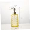 ASAKKURA Pineapple Grain Glass Pump Lotion Dispenser Bottle Refillable Shampoo Container with Stainless Steel Nozzle for Home Bathroom Travel and Toiletries Storage Yellow view 2