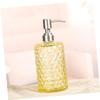 ASAKKURA Pineapple Grain Glass Pump Lotion Dispenser Bottle Refillable Shampoo Container with Stainless Steel Nozzle for Home Bathroom Travel and Toiletries Storage Yellow view 3