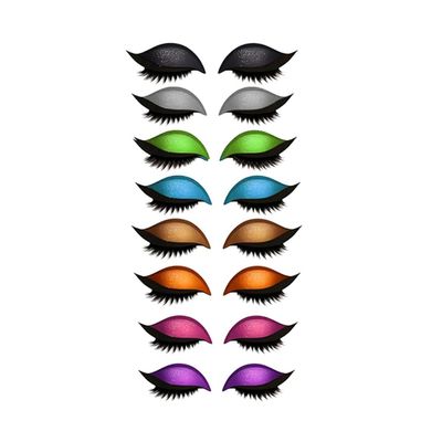 8-Pack 3D Eye Makeup Patches Reusable Lash & Shadow Stickers with Built-in Eyeliner, Effortless Beauty Stencils for Quick Glam