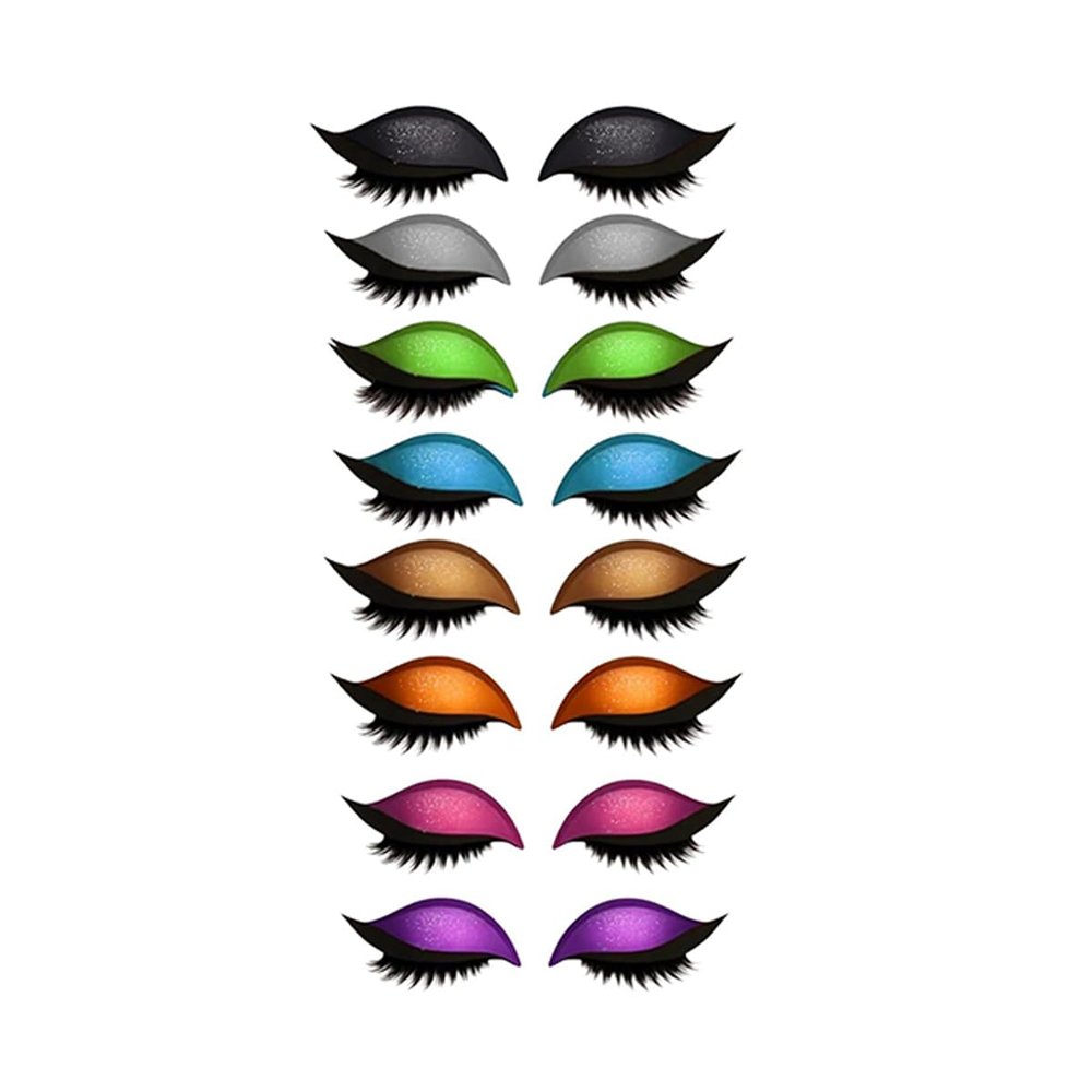 8-Pack 3D Eye Makeup Patches  Reusable Lash & Shadow Stickers with Built-in Eyeliner, Effortless Beauty Stencils for Quick Glam