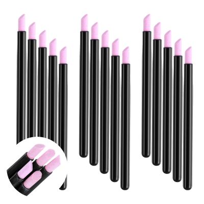 15 Pcs Pumice Stone Cuticle Pusher Nail File Stone Pusher Black Plastic Handle Nail Sanding Sticks Nails Art Pen Cuticle Remover Trimmer for Fingernails Toenails Women Manicurist