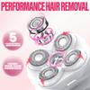 OLOV Beauty Electric Razors for Women,5-in-1 Blade Razor Rechargeable Shaver for Lady Legs,First Trimmer for Teen Girls Underarms & Body & Hair (White) view 3