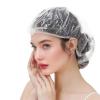 100PCS Disposable Shower Caps, Plastic Clear Hair Cap Large Thick Waterproof Bath Caps for Women & Men Unisex Reusable Travel Essentials for Deep Conditioning, Hair Treatment, Hotel, Spa, and Home Use view 1