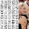 30sheets Black Butterfly Temporary Tattoos for Women Temporary Tattoos Waterproof Long Lasting Tattoos Stickers Sexy Fake Tattoo for Adults view 1