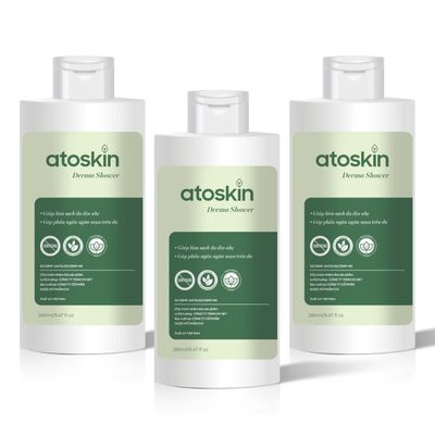 Atoskin Derma Shower (3 Pack)  Herbal Body Cleanser for Oily & Acne-Prone Skin, with Rosemary & 7 Botanical Extracts (28.41 oz)
