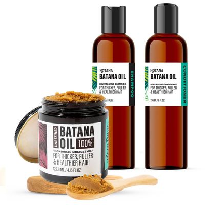 Batana Oil for Hair Growth + Batana Shampoo & Conditioner | Authentic and Natural Formula for Hair Growth & Strengthening