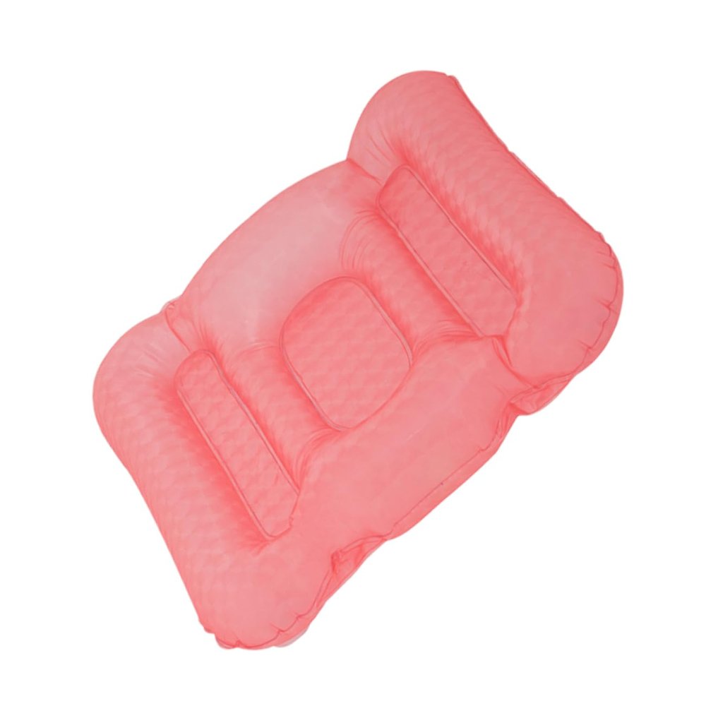 EPIGEIST 1pc Inflatable Bathtub Cushion with Suction Cups Water Injection Seat Pillow for Comfortable Bathing Multifunctional Cushioned Mat Pink