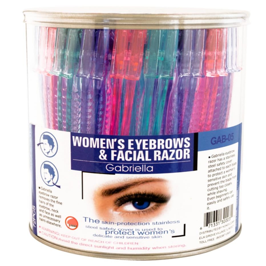 (72pc) GABRIELLA EYEBROW RAZOR SHORT 72 CT/JAR