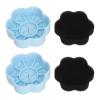 2PCS Silicone Makeup Brush Cleaning Sponge, Portable Multifunctional Mat with Textured Pattern, Effective Brush Color Removal for Thorough Cleaning, Includes Suction Cup Cover view 4