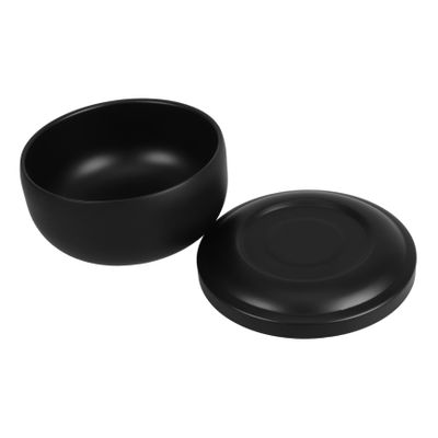 CATIEBYE Stainless Steel Shaving Bowl with Lid Foaming Bowl for Men Travel Friendly Grooming Accessory with Integrated Brush Holder Compact Design for Home Travel Use