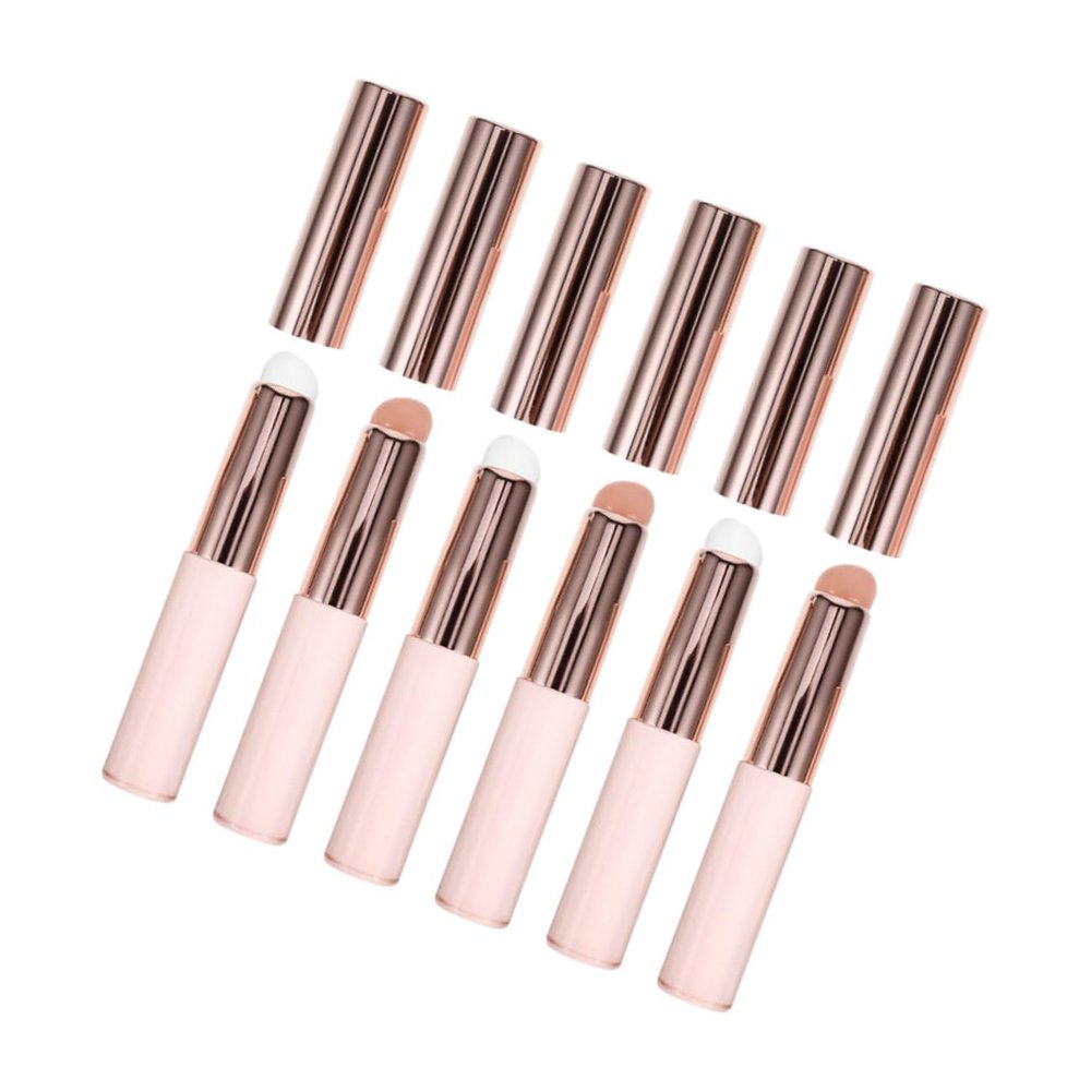 Didiseaon 6pcs Silicone Lip Brush Applicator Mini Portable Lip Makeup Brush with Lids for Effortless Lipstick Gloss Balm Application Travel Friendly Tool for Clean and Easy Maintenance