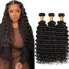 Raw Loose Deep Wave Bundles Human Hair Natural Black Color 22 22 22 Inch Brazilian Unprocessed Virgin Hair Extensions view 1