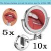10X Magnifying Wall Mounted Makeup Mirror, 8In Magnification Makeup Mirror Adjustable 360 Swivel Extendable Cosmetic Vanity Mirror Mirrors for Bathroom Vanity,Black,hardwire(Chrome,Plugging) view 2