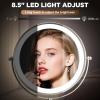 30X Wall Mounted Makeup Mirror with Lights,3 Color Modes Dimmable & Adjustable Double Side, Bathroom Vanity Makeup Mirror with 360 Rotation Extendable Swivel Arm,Magnifying Mirror - Brushed Nickel view 3