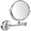 360 Degree Rotation Wall Mounted Makeup Mirror 3X Magnifying Bathroom Mirror Retractable Dressing Table Mirror Double(Silver,8 inches) view 1