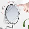360 Degree Rotation Wall Mounted Makeup Mirror 3X Magnifying Bathroom Mirror Retractable Dressing Table Mirror Double(Silver,8 inches) view 4