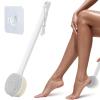 Foot Pumice Stone for Feet, 2 in 1 Foot Pumice Scrubber for Wet or Dry Brushing, Dead Skin Remover, Long Handle Foot Cleaning Brush for Senior, Pregnant, Disabled, or Injured, Box Packed(White) view 1