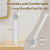 Foot Pumice Stone for Feet, 2 in 1 Foot Pumice Scrubber for Wet or Dry Brushing, Dead Skin Remover, Long Handle Foot Cleaning Brush for Senior, Pregnant, Disabled, or Injured, Box Packed(White) view 3