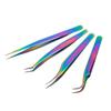 1 pair of tweezers for eyelash extension eyebrow tweezers curved straight makeup tool(03) view 2