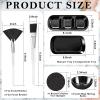 21 Pcs Black Esthetician Supplies 3 Stainless Steel Facial Mask Mixing Bowls 3 Fan Brushes Esthetician 3 Facial Flat Brushes Skincare Tray 3-Compartment Serving Tray 10 Round Compressed Facial Sponges view 2