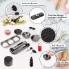 21 Pcs Black Esthetician Supplies 3 Stainless Steel Facial Mask Mixing Bowls 3 Fan Brushes Esthetician 3 Facial Flat Brushes Skincare Tray 3-Compartment Serving Tray 10 Round Compressed Facial Sponges view 3