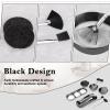 21 Pcs Black Esthetician Supplies 3 Stainless Steel Facial Mask Mixing Bowls 3 Fan Brushes Esthetician 3 Facial Flat Brushes Skincare Tray 3-Compartment Serving Tray 10 Round Compressed Facial Sponges view 4