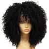16 Inch Afro Kinky Curly Wig With Bangs Soft Fluffy Synthetic Hair For Women Black 16 Inch view 1