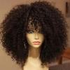 16 Inch Afro Kinky Curly Wig With Bangs Soft Fluffy Synthetic Hair For Women Brown 16 Inch view 2