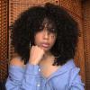 16 Inch Afro Kinky Curly Wig With Bangs Soft Fluffy Synthetic Hair For Women Brown 16 Inch view 3