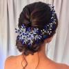 DIMNIE Bridal Headwear with Hair Comb - Wedding Headband for BridesBlue view 4