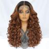13X6 HD Lace Front Wig Synthetic Curly Pre Plucked With Baby Hair & Bangs For Women OT-30 24 Inch view 1