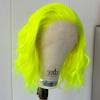 Imeya Neon Green Short Curly Bob Wigs for Women Free Part Pre Plucked Natural Hairline Synthetic Hair Loose Curly Wavy Green Bob Wig for Cosplay Costume Party view 1