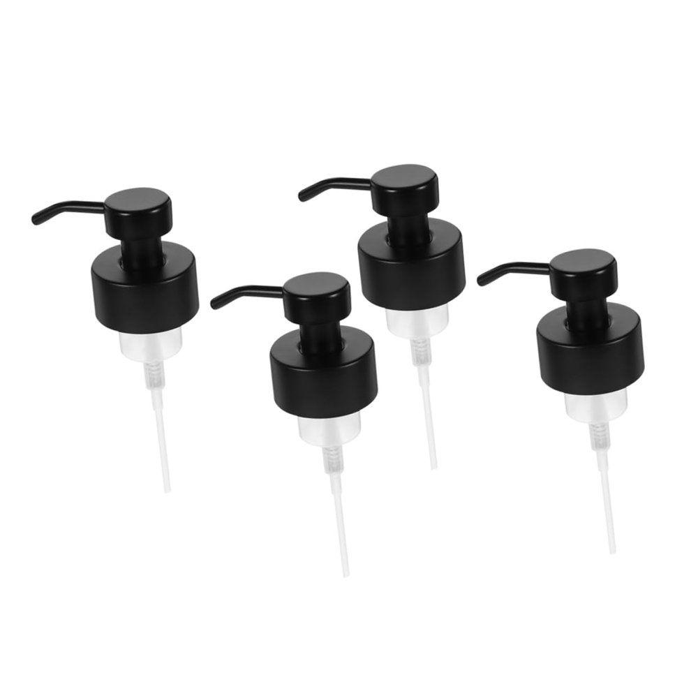 ETHZZLE 4Pcs Stainless Soap Pump Replacement for Bathroom Kitchen Elegant Lotion Pump Compatible Bottles Black