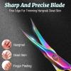 Curved Cuticle Scissors, Extra Fine Curved Portable Extra Fine Curved Cuticle Scissor Stainless Steel Nail Scissor Manicure Scissors for Women for Manicure Eyebrows Eyelash hairRainbow view 3