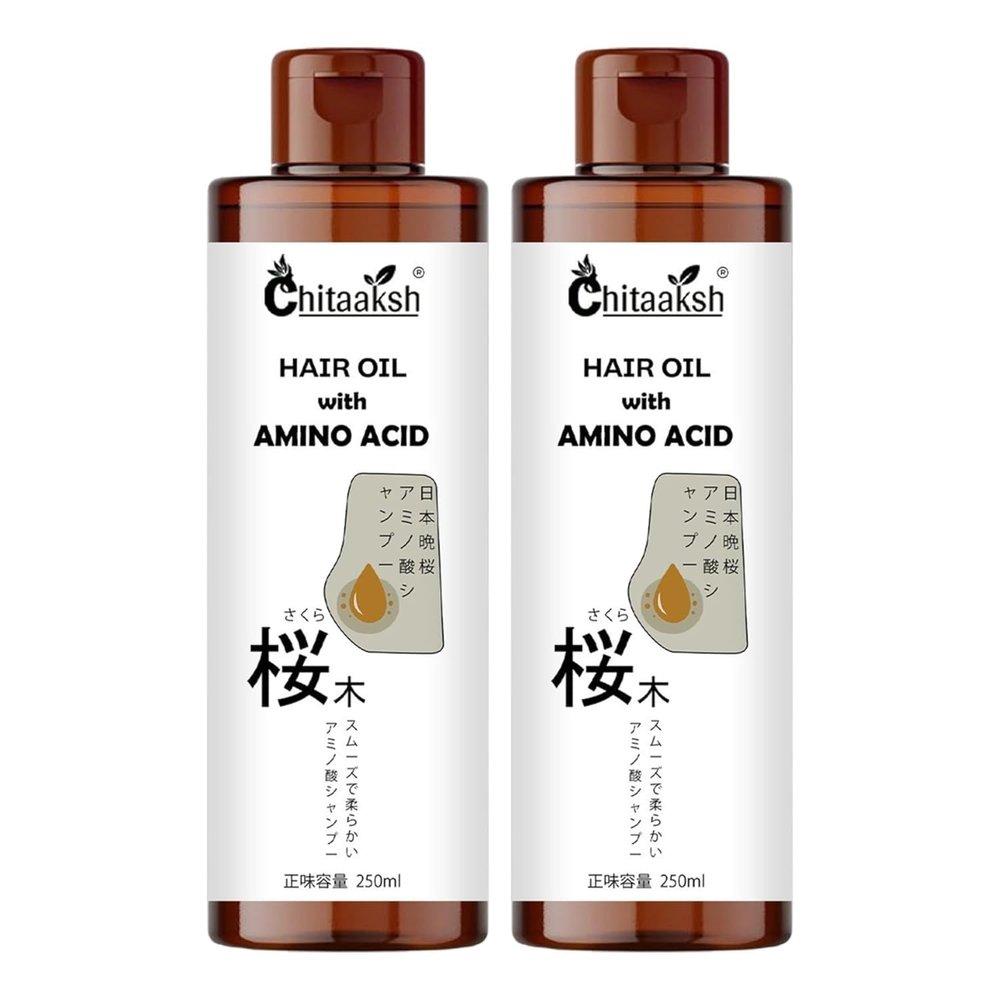 Chitaaksh Amino Acid Hair Oil  Deep Nourishment & Strengthening for Silky, Healthy Hair  250mL  Herbal, Non-Sticky Oil for Men & Women (Pack of 2)