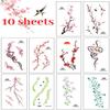 10 Sheets Flower Temporary Tattoos Floral Fake Tattoo Stickers Adult Floral Tattoo Sticker, Fake Tattoos That Look Real And Long Lasting Tattoo Sticker Waterproof Tattoos view 2