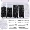 300pcs Hair Pin Set with 2 Sizes of Black Bobby Pins, Styling Hair Pins, and Transparent Hairs Bands, Durable Metal U Pins, Secure Hold, Multi-Occasion Versatile Accessories Use for Women & Girls view 1