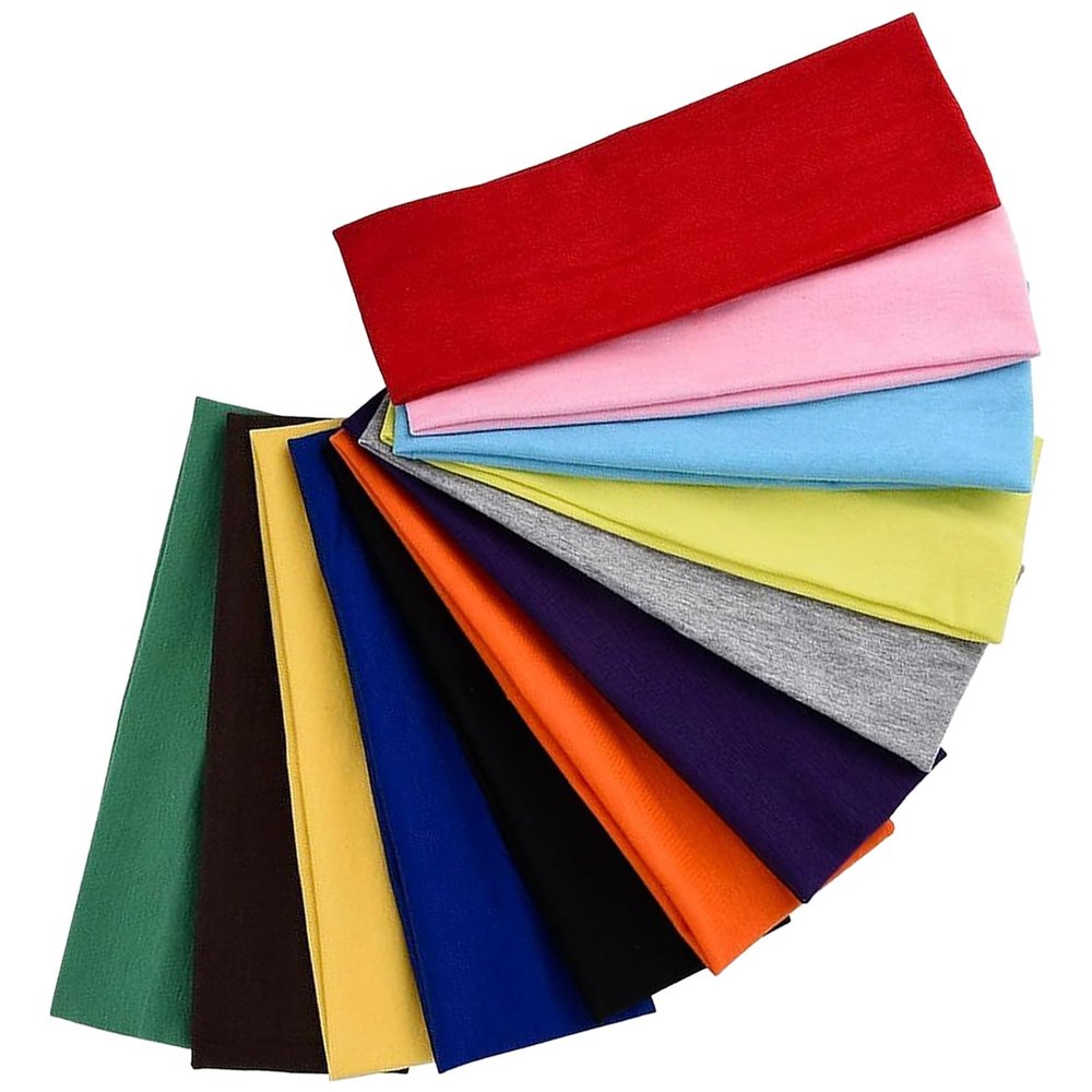 12 Pcs Stretchy Fabric Headbands for Women's Hair Non Slip Cotton Cloth Headbands Fashion Wide Soft Workout Headband Sweat Absorption for Women Daily Life Gym Yoga Running Sports
