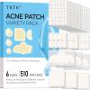 TKTK Pimple Patches for Face, 6 Sizes Hydrocolloid Acne Patch Variety, Large Acne Stickers for Cheeks, Forehead, Chin, Nose, Back Blemishes Zit Breakouts (4 Shapes 510 Count) view 1