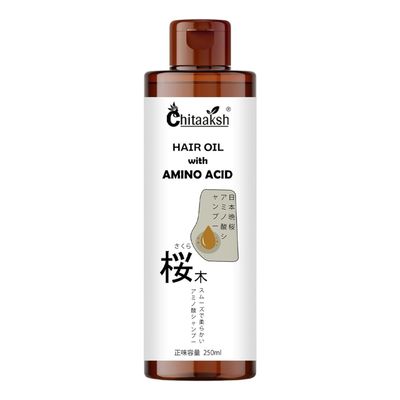 Chitaaksh Amino Acid Hair Oil Deep Nourishment & Strengthening for Silky, Healthy Hair 250mL Herbal, Non-Sticky Oil for Men & Women (Pack of 1)