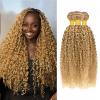 Honey Blonde Jerry Curly Bundles Color #27 Brazilian Hair 10 12 14 Inch 3 Bundles Double Weft Springy Bouncy Jerry Curly Extensions Soft and Full for Black Women view 1